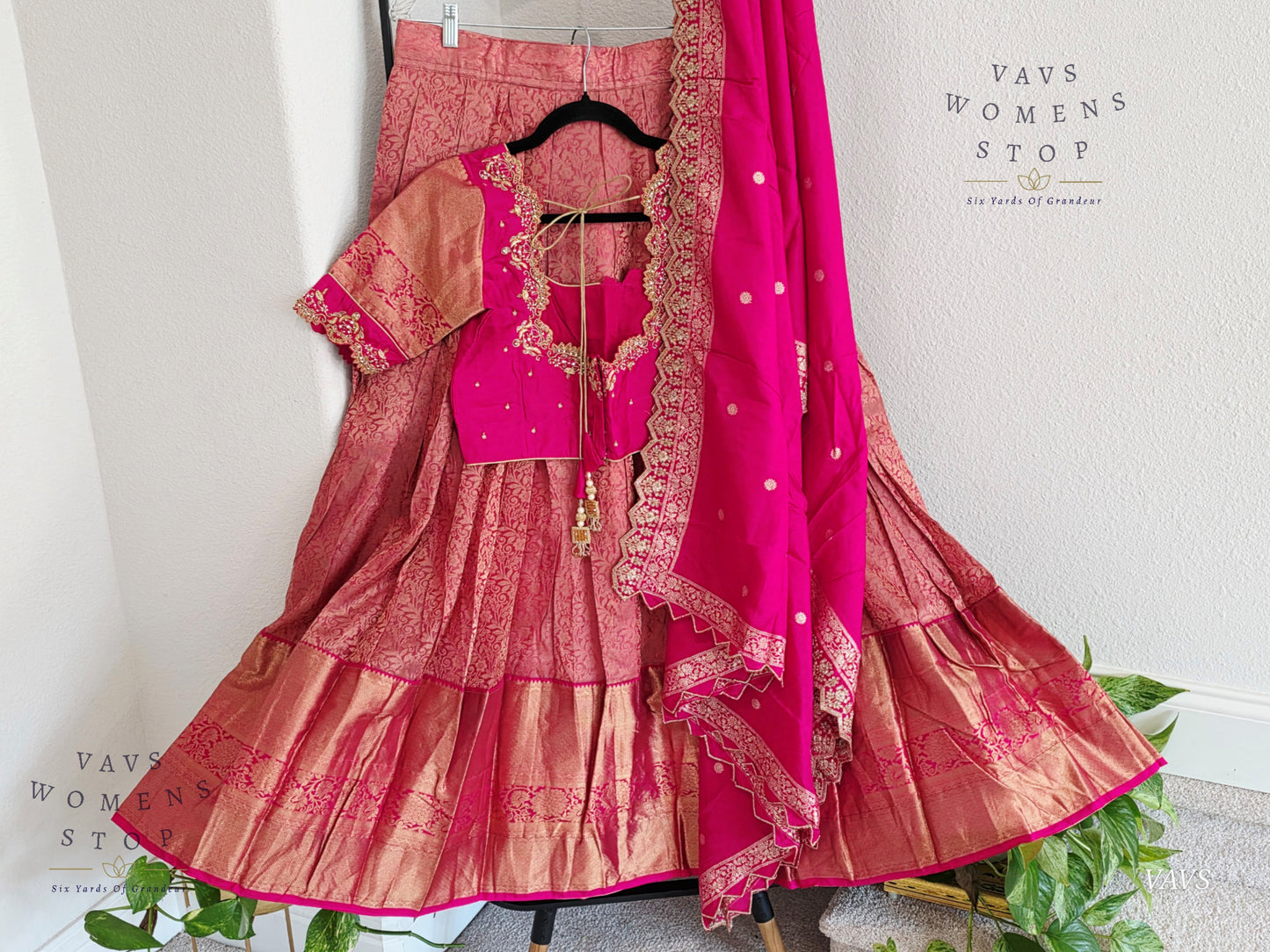 Pure Kanchi Pattu Silk Half Saree/Pattu Pavada Set