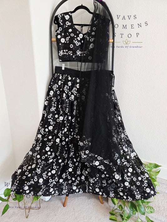 Heavy Party Wear Designer Sequins Lehenga - Blouse