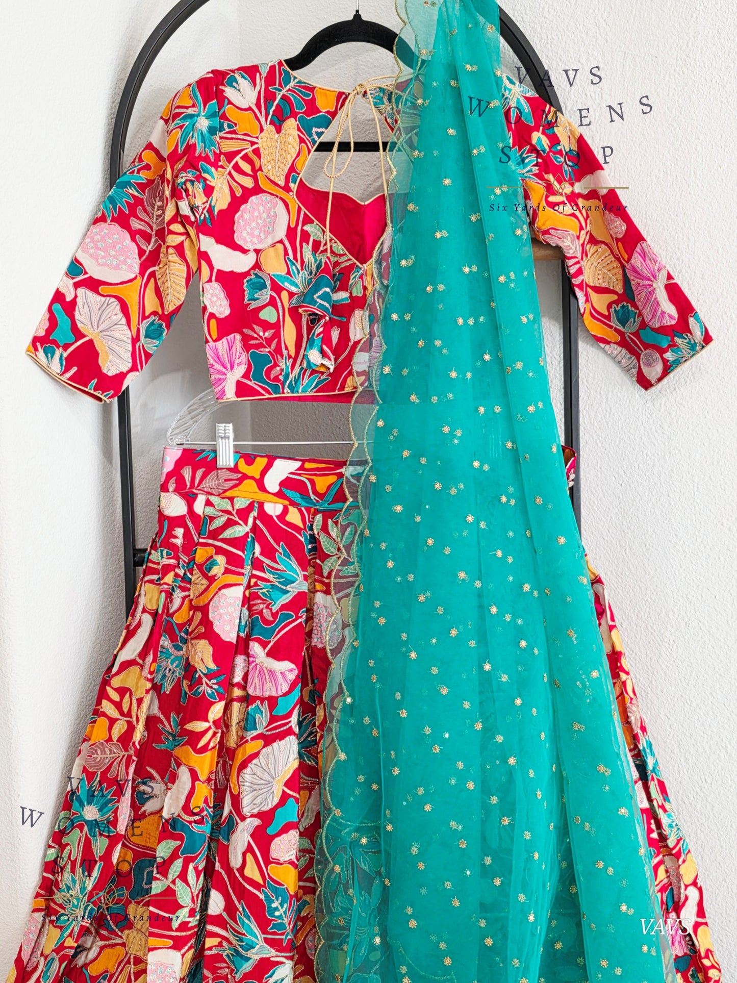 Fine Quality Crepe Silk Half Saree Designer Set
