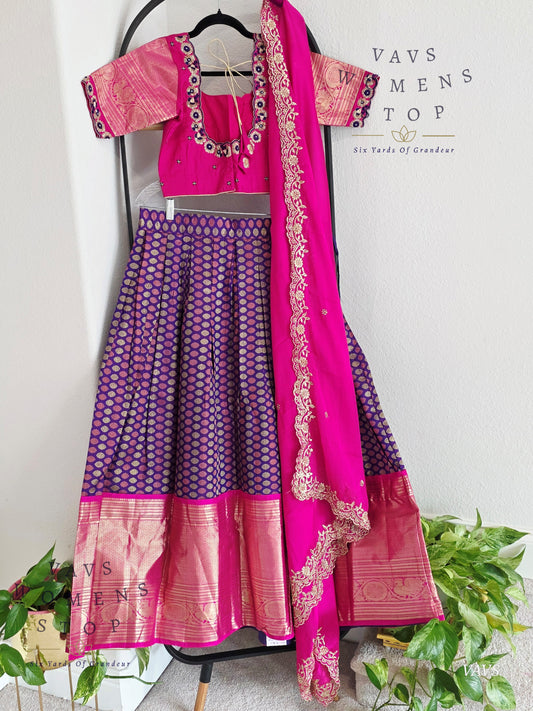 Pure Kanchi Silk Traditional Half Saree Set