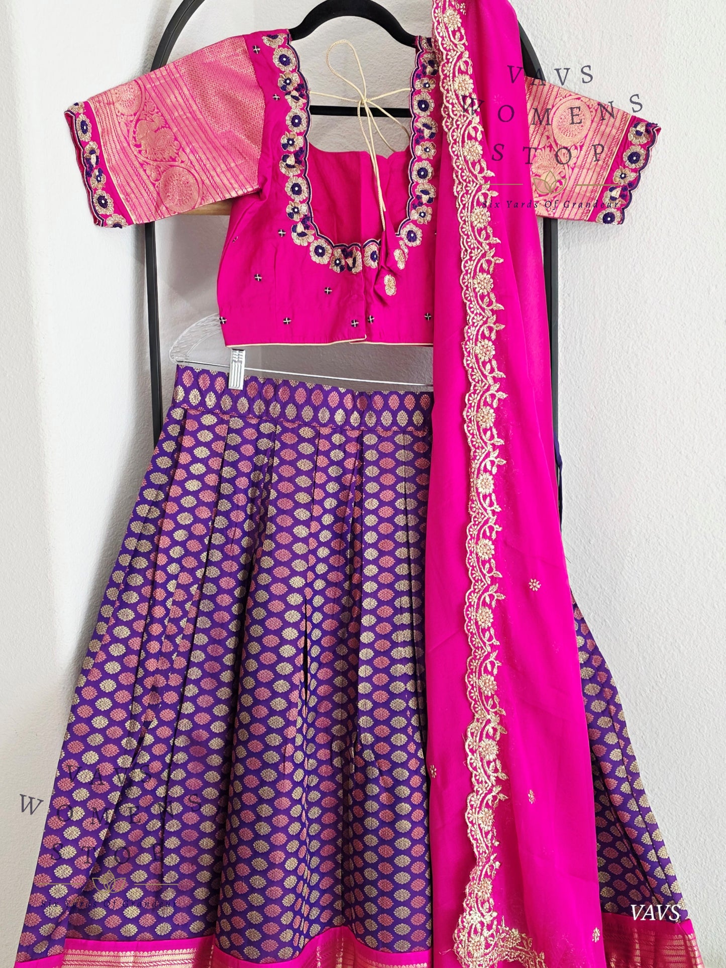 Pure Kanchi Silk Traditional Half Saree Set
