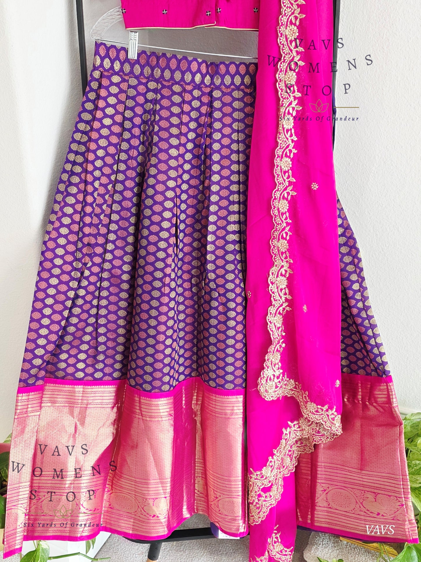 Pure Kanchi Silk Traditional Half Saree Set