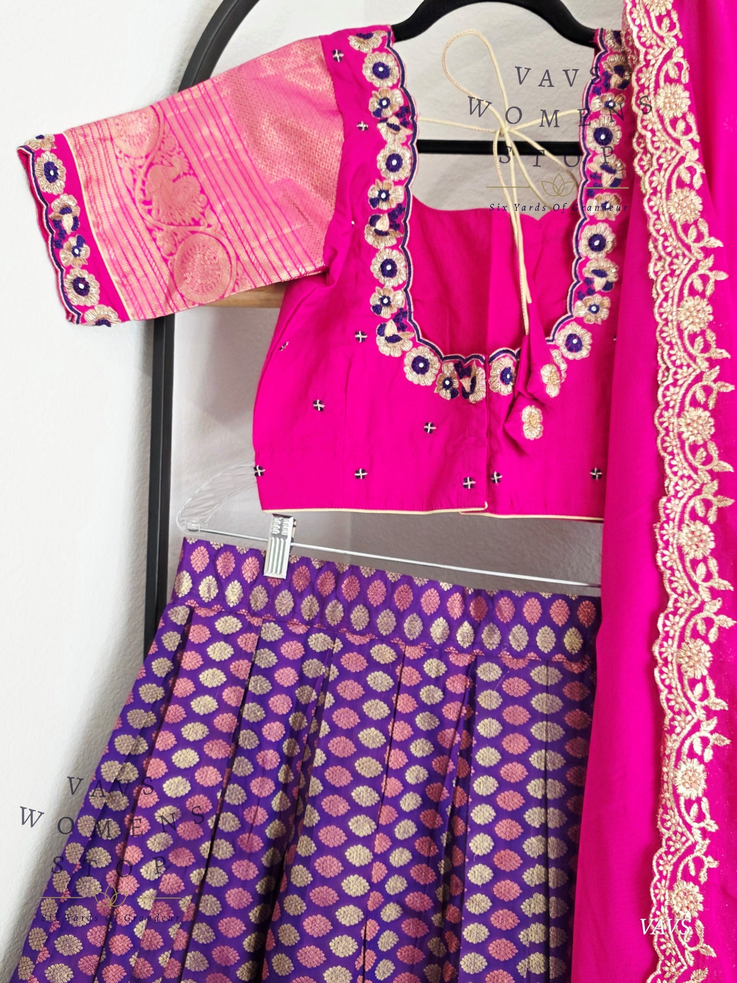 Pure Kanchi Silk Traditional Half Saree Set
