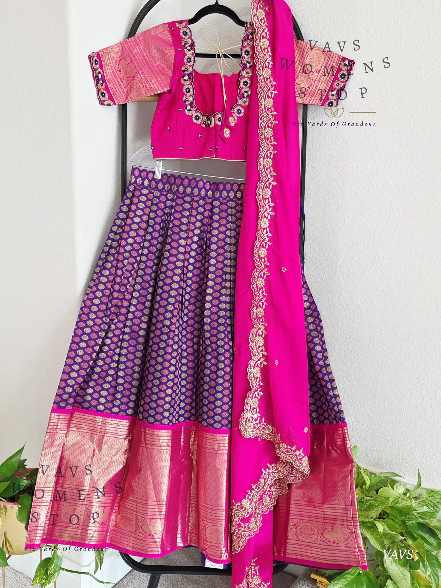 Pure Kanchi Silk Traditional Half Saree Set