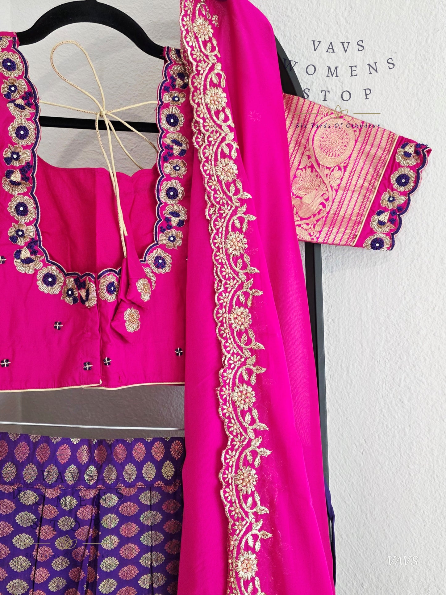 Pure Kanchi Silk Traditional Half Saree Set
