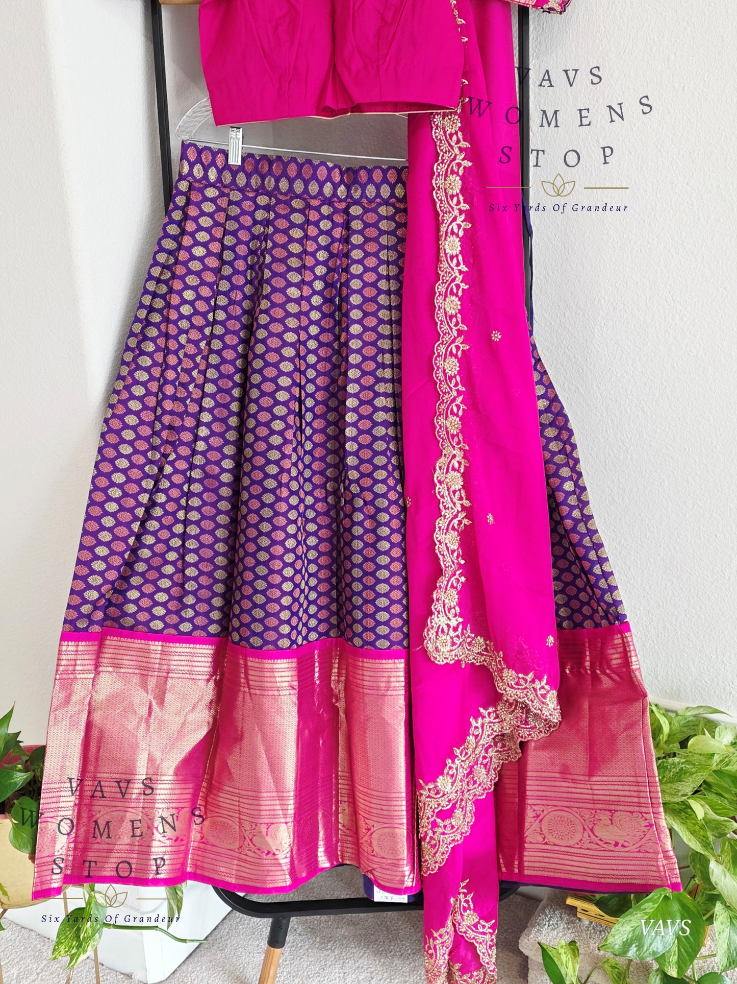 Pure Kanchi Silk Traditional Half Saree Set