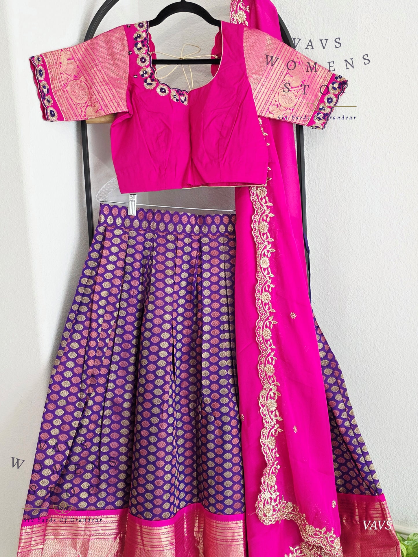 Pure Kanchi Silk Traditional Half Saree Set