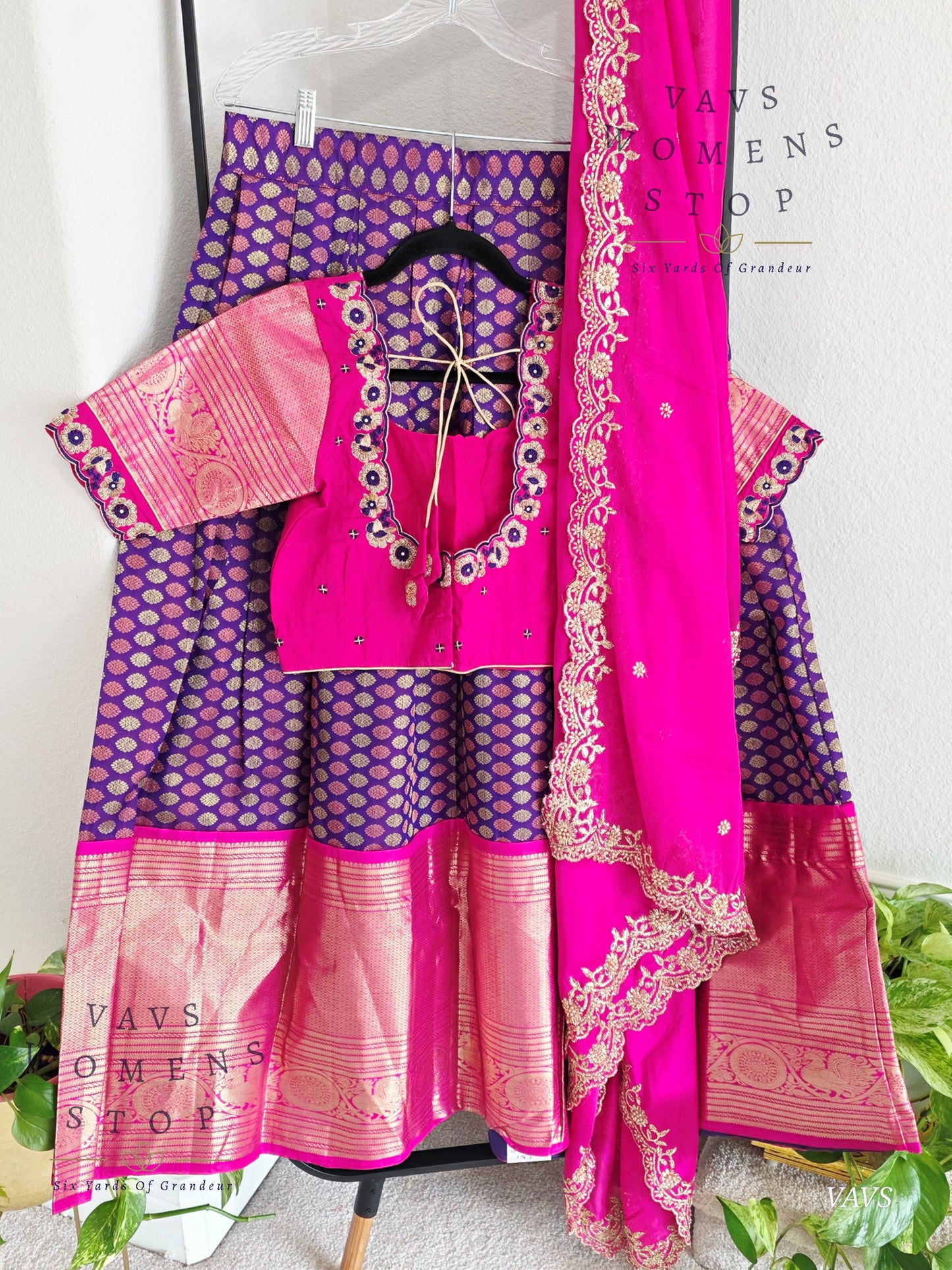 Pure Kanchi Silk Traditional Half Saree Set
