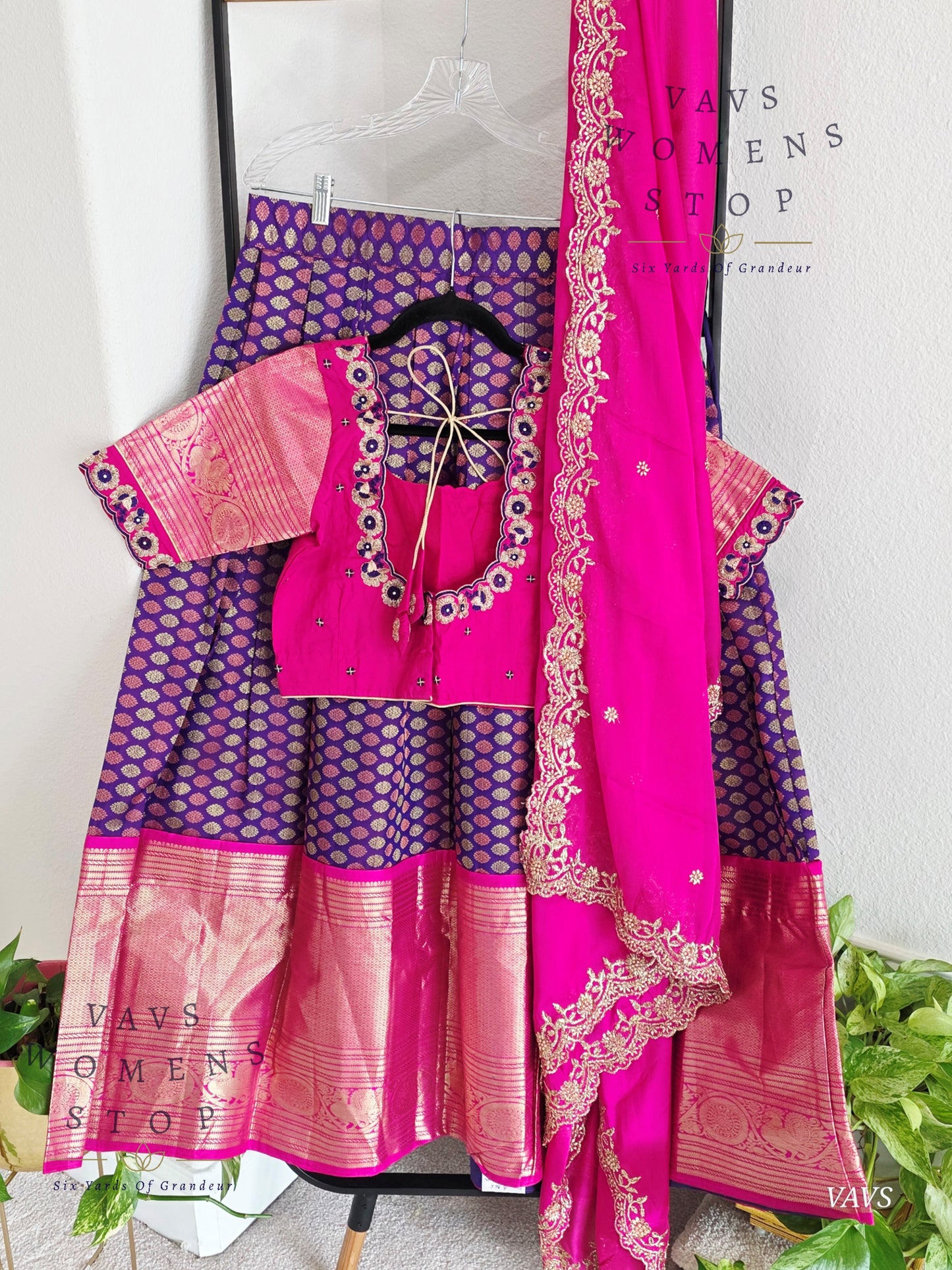 Pure Kanchi Silk Traditional Half Saree Set