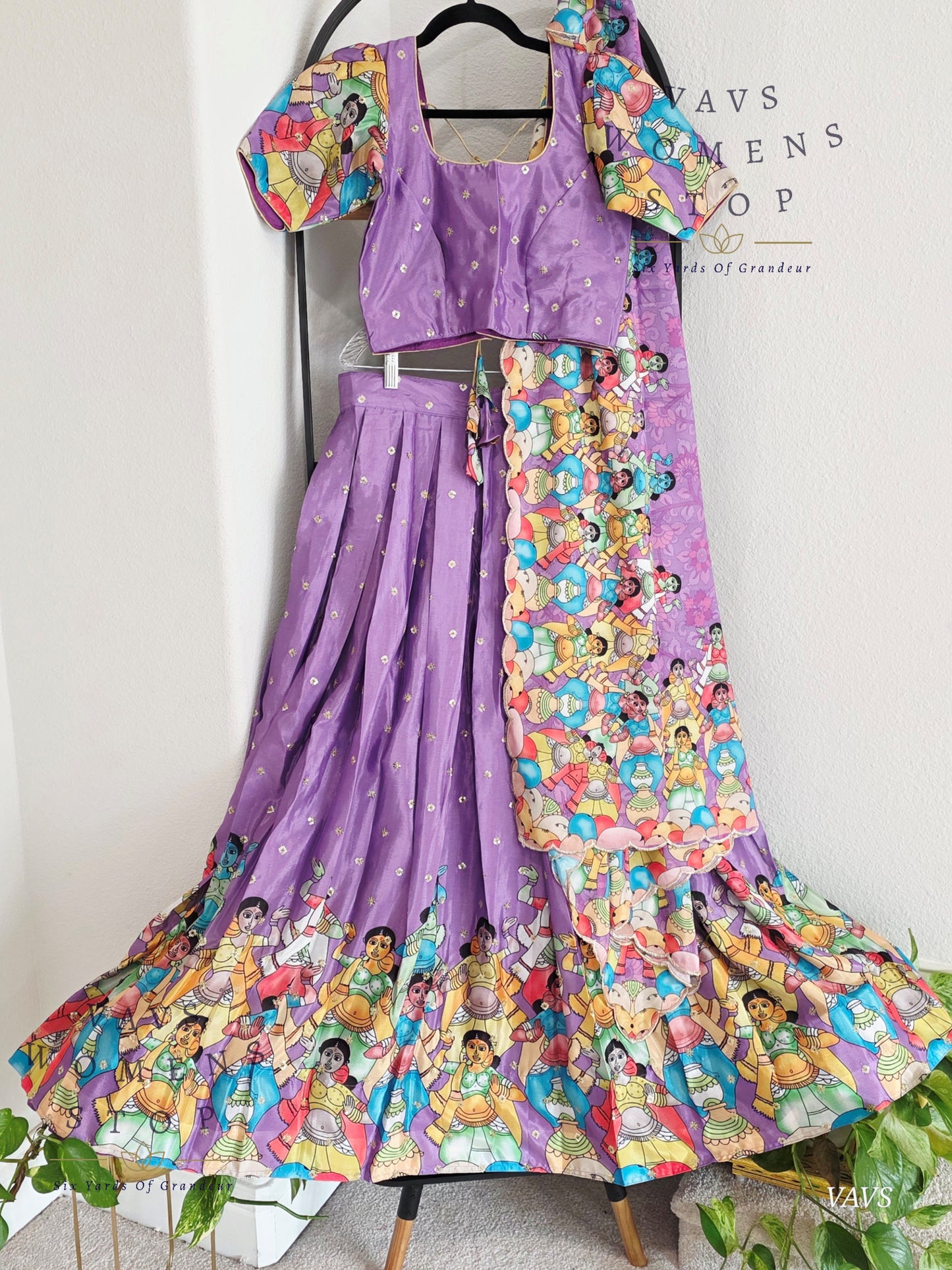 Designer Crepe Chinon Chiffon Half Saree/ Lehenga Set
