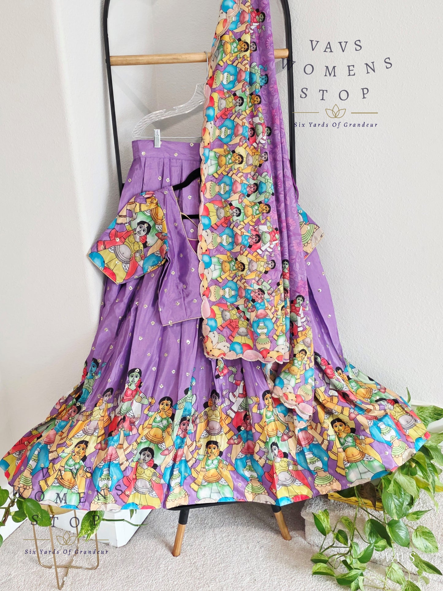 Designer Crepe Chinon Chiffon Half Saree/ Lehenga Set