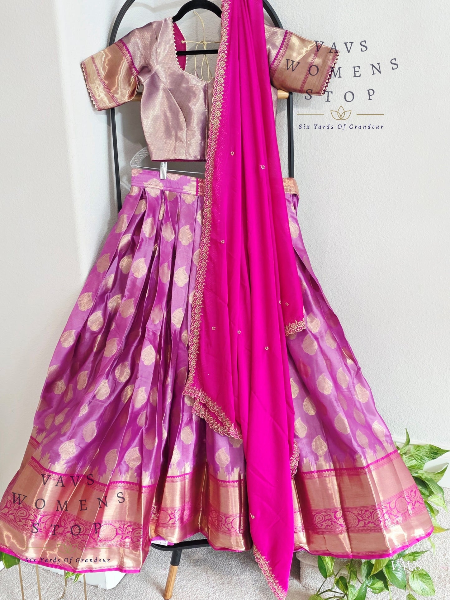 Soft Warm Organza Lehenga / Langa Voni Set