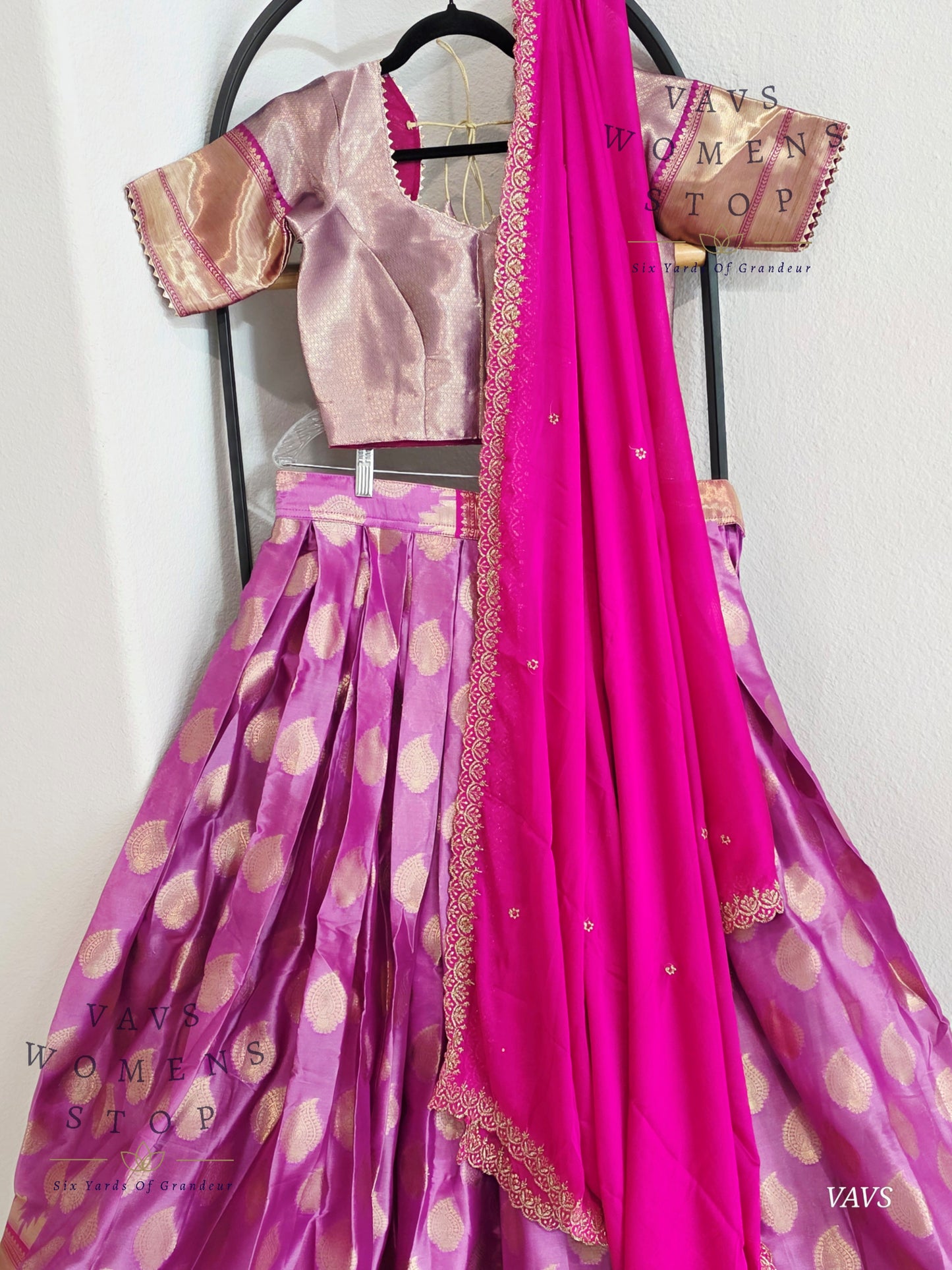 Soft Warm Organza Lehenga / Langa Voni Set