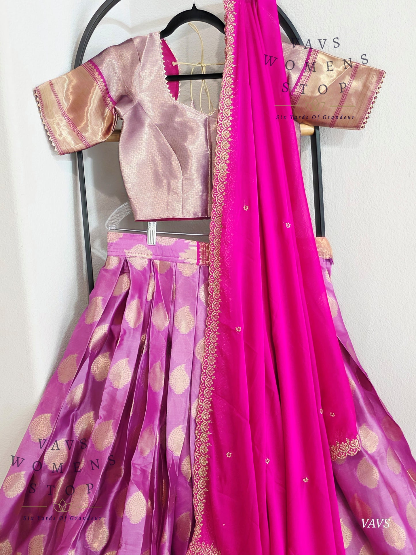 Soft Warm Organza Lehenga / Langa Voni Set