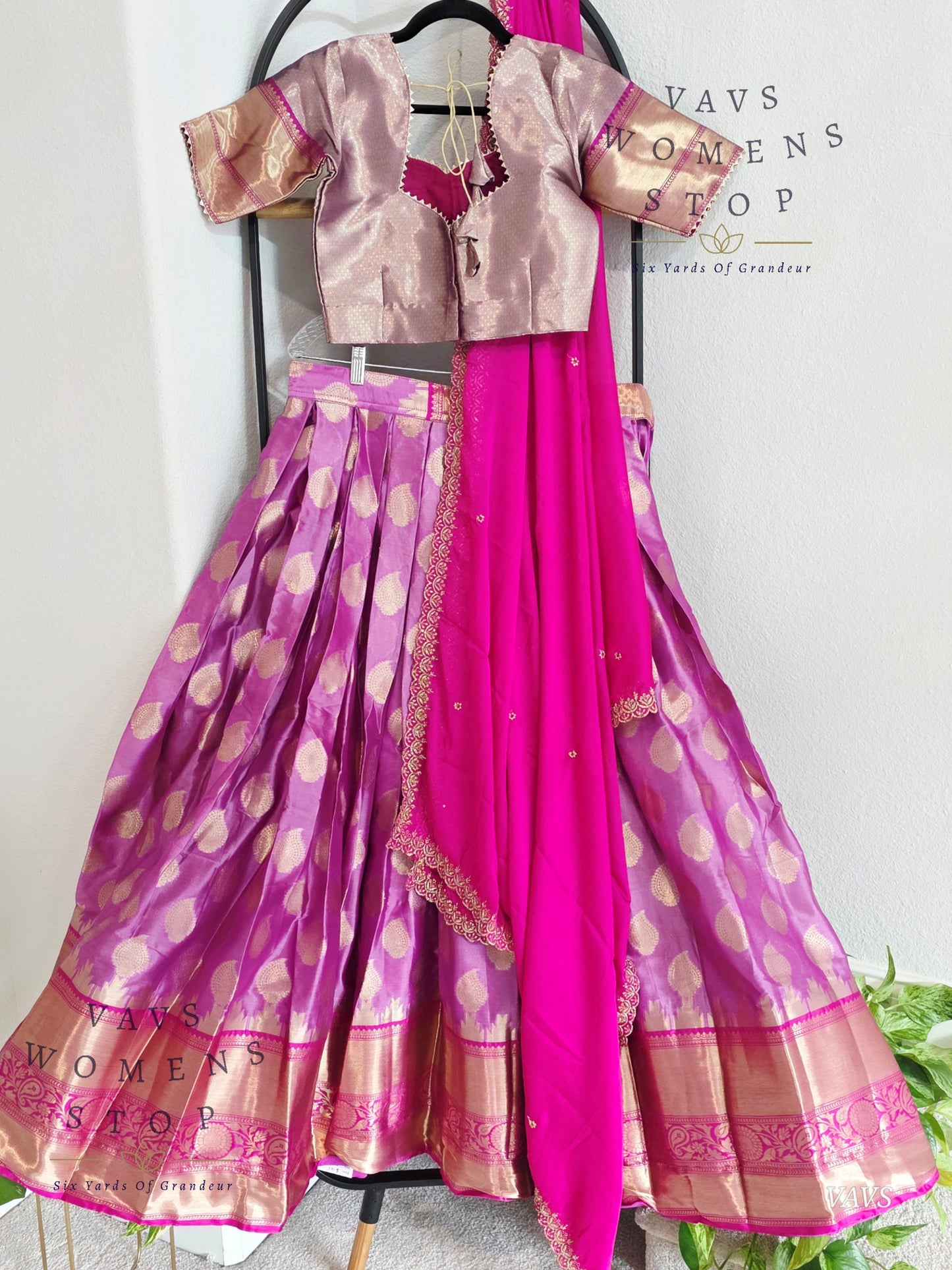 Soft Warm Organza Lehenga / Langa Voni Set