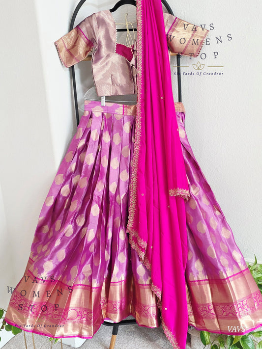Soft Warm Organza Lehenga / Langa Voni Set