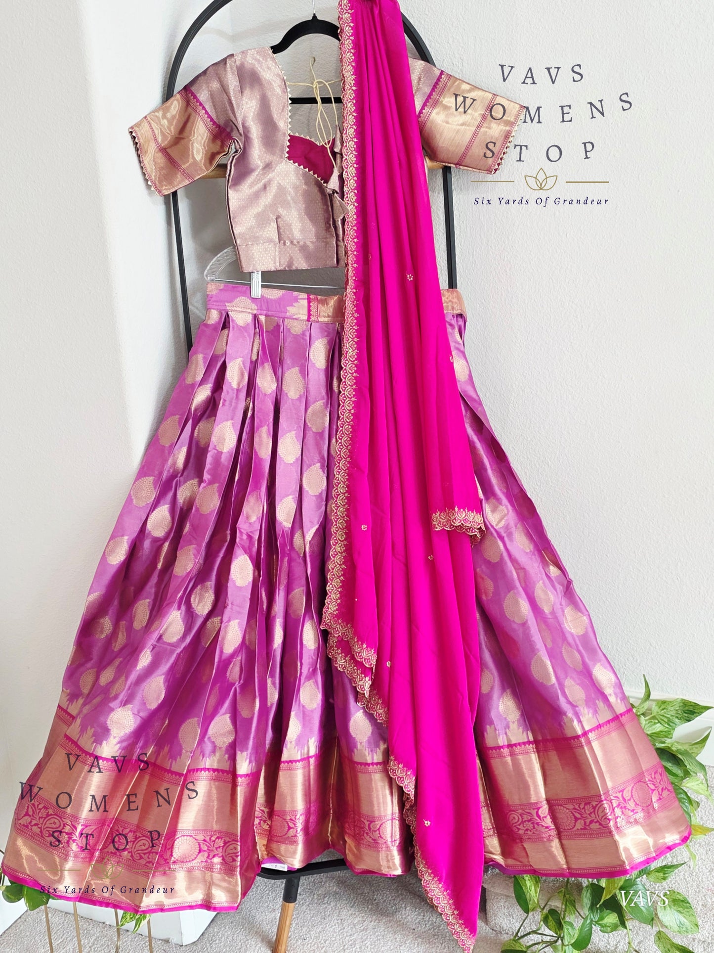 Soft Warm Organza Lehenga / Langa Voni Set