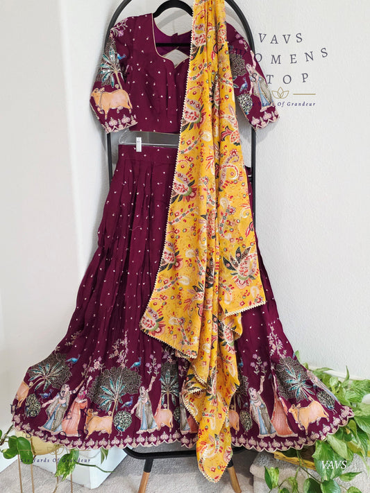 Munga Silk Half Saree Designer Set