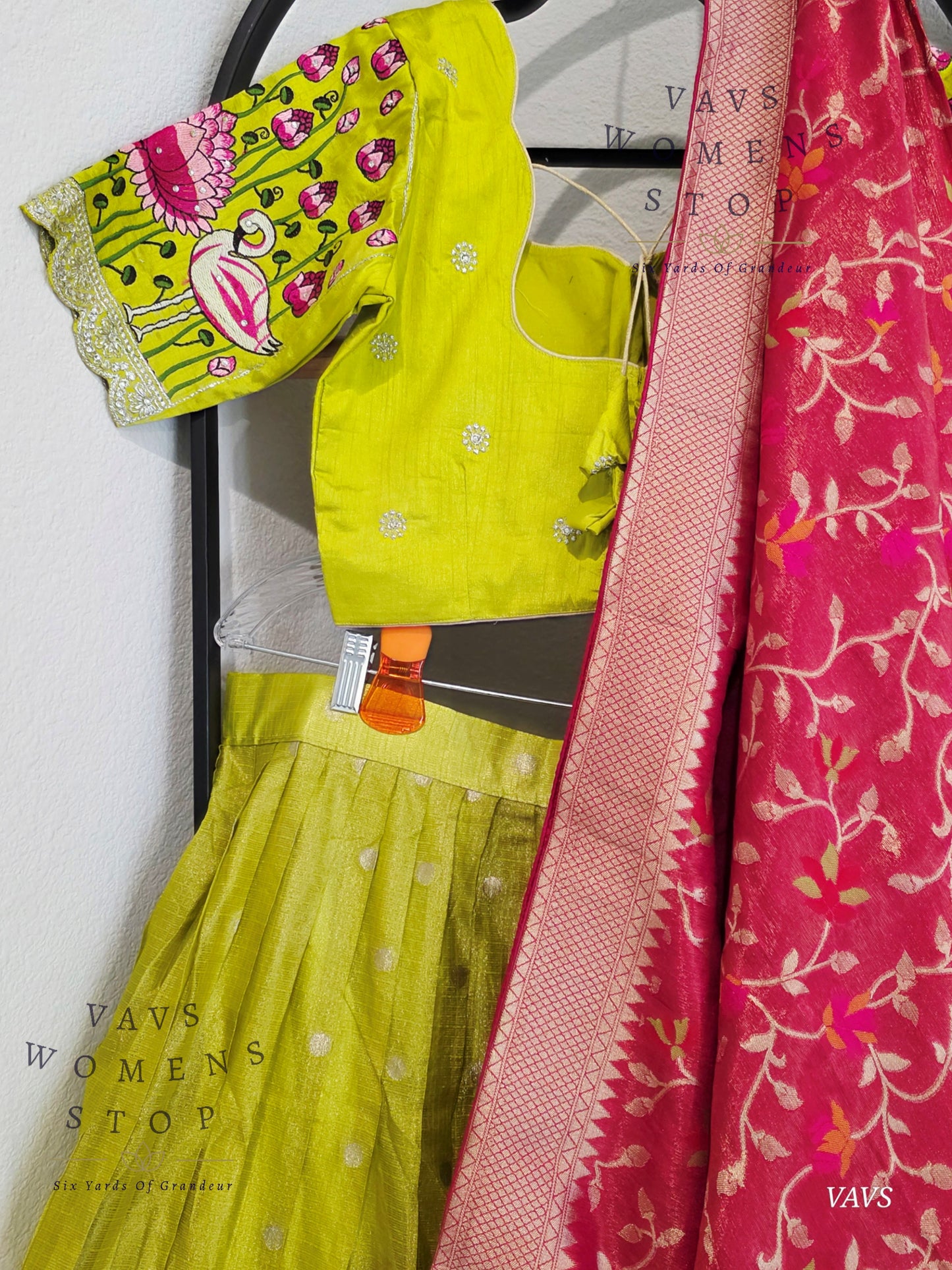 Kota Tissue Paithani Lehenga Set with Munga Benarasi Dupatta | Can-Can Lined