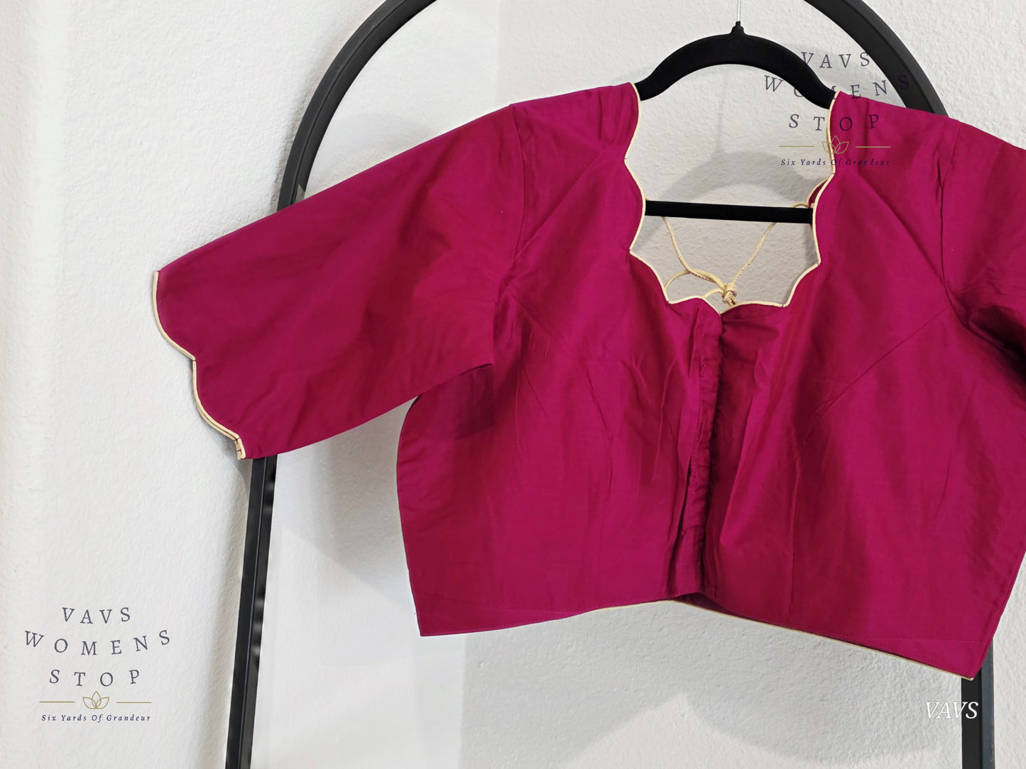 Wine Shade Plain Jasmin Silk Stitched Blouse