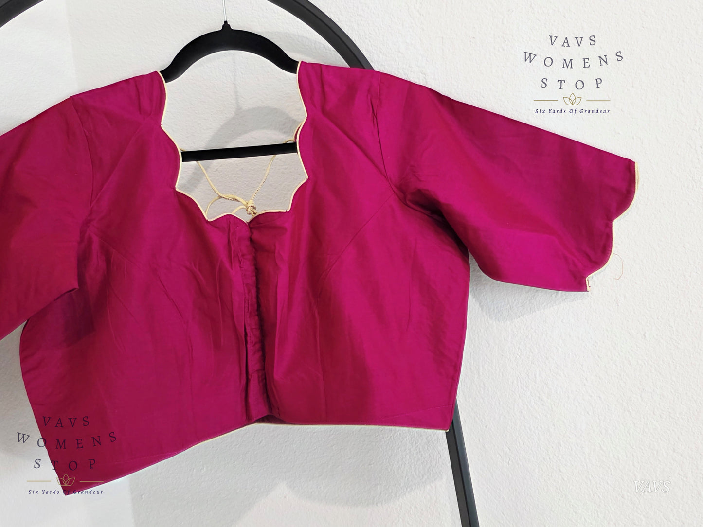 Wine Shade Plain Jasmin Silk Stitched Blouse