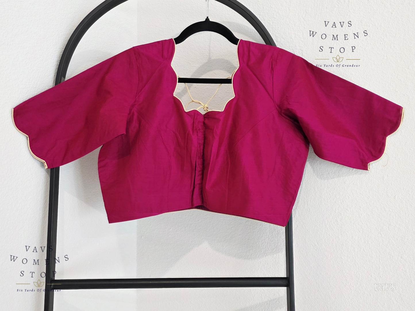 Wine Shade Plain Jasmin Silk Stitched Blouse