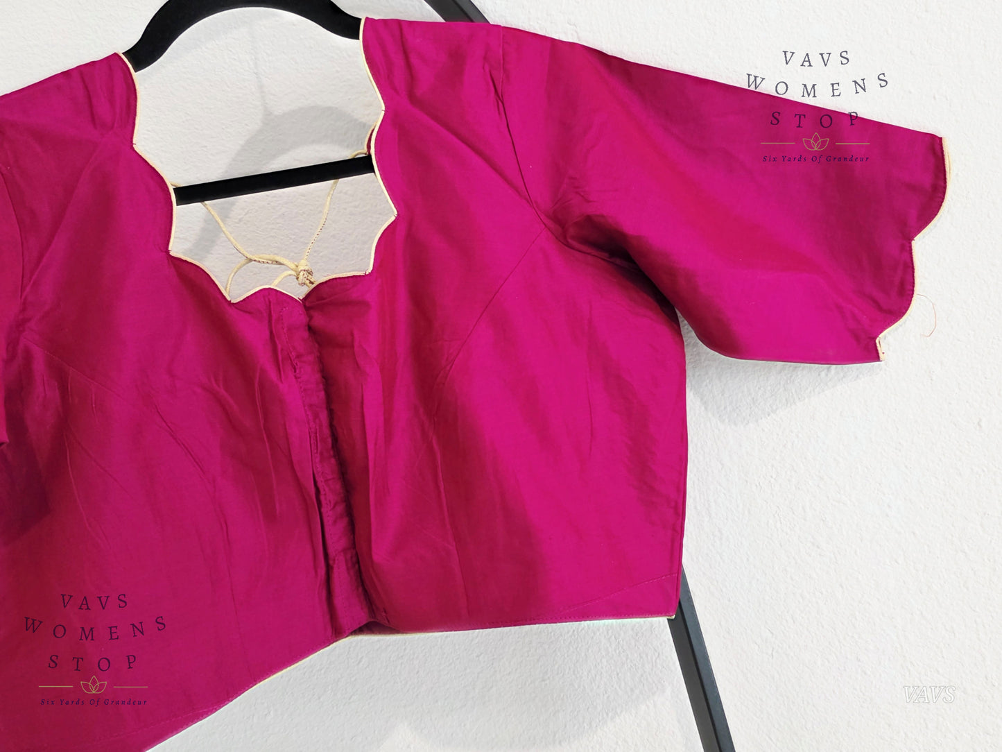 Wine Shade Plain Jasmin Silk Stitched Blouse