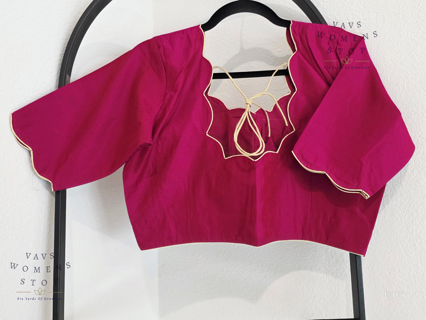 Wine Shade Plain Jasmin Silk Stitched Blouse