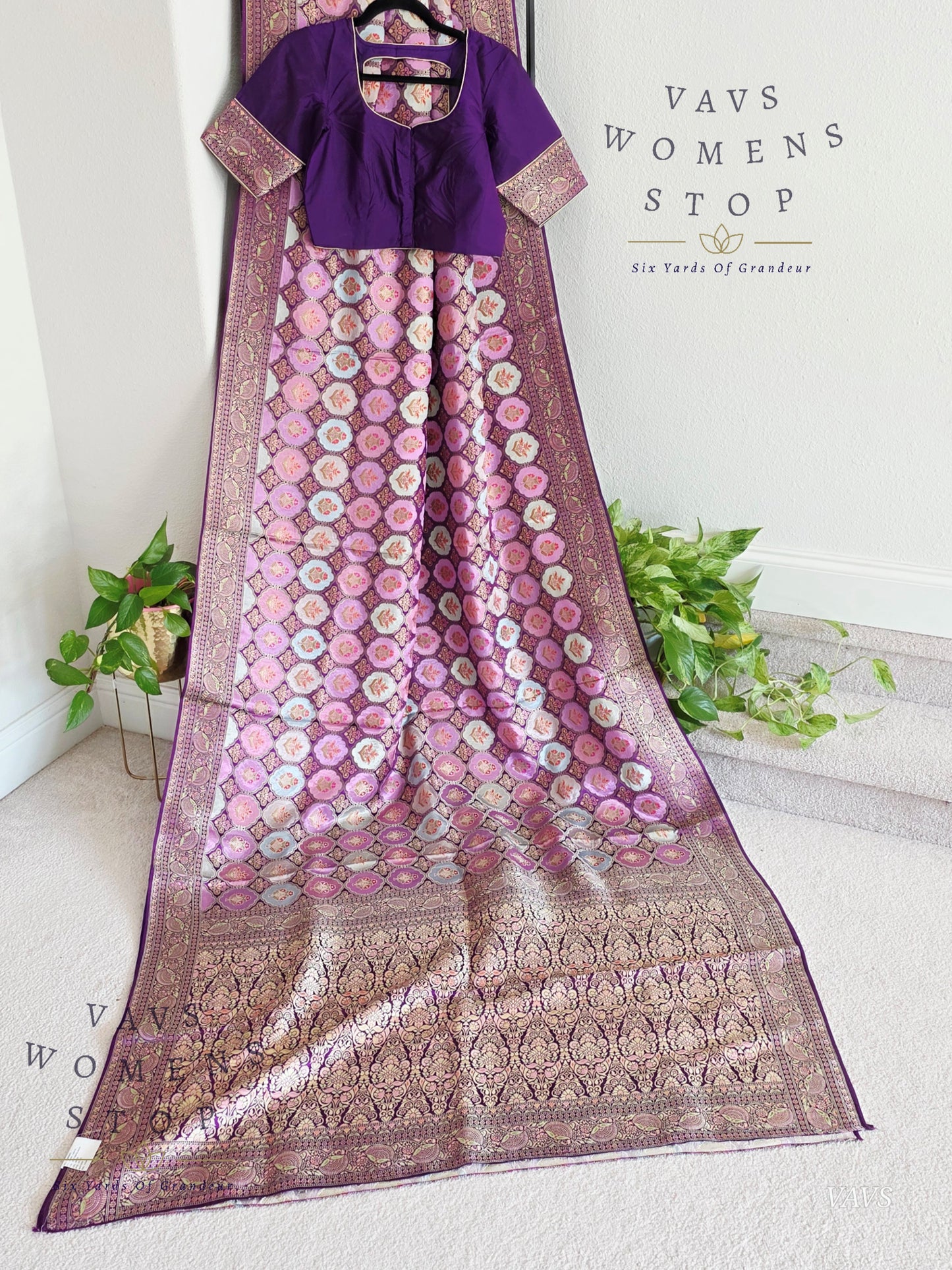 Premium Satin Banarasi Silk Saree | Contemporary Mashru Banarasi Crepe Silk | Stitched Blouse