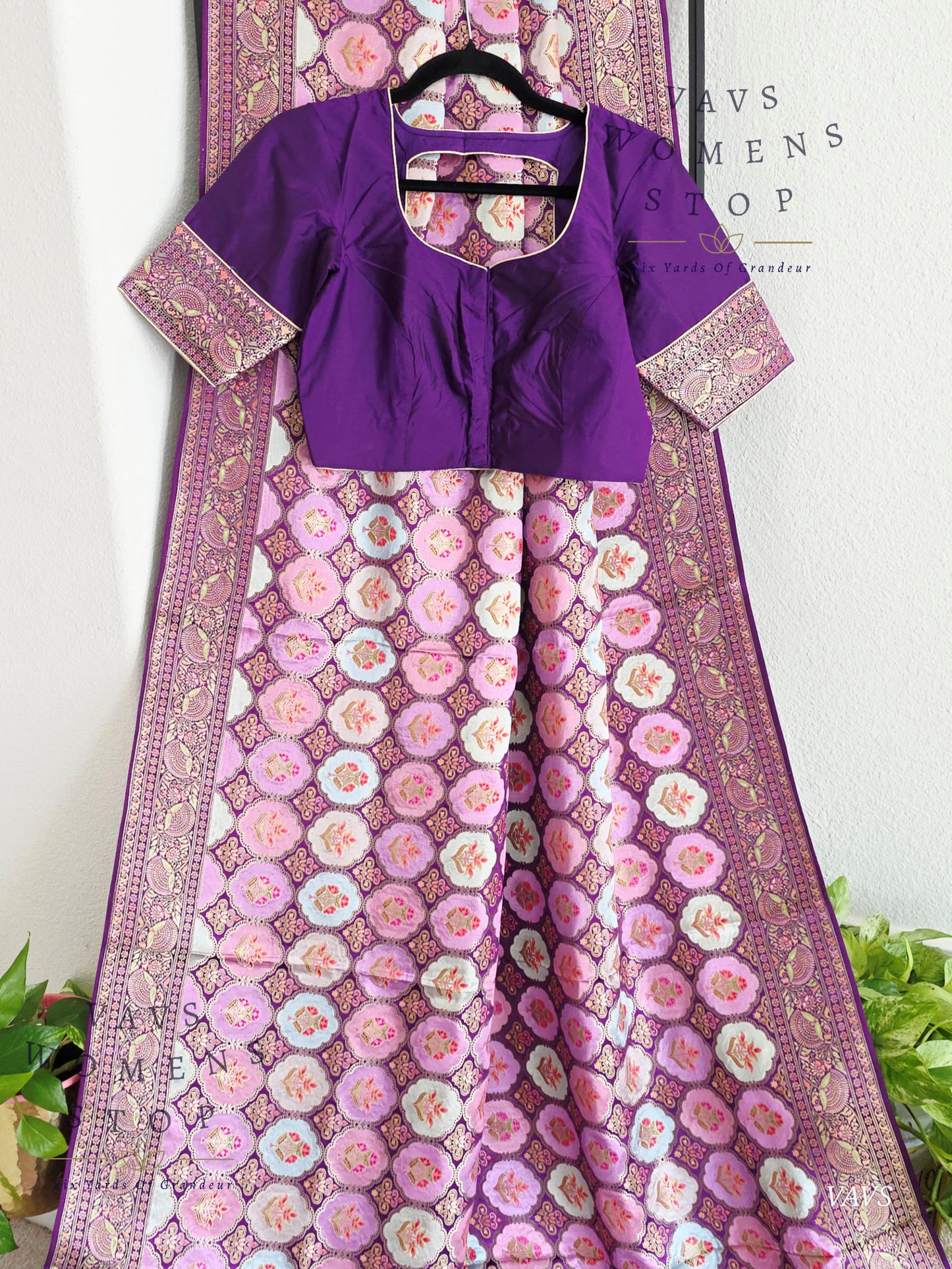 Premium Satin Banarasi Silk Saree | Contemporary Mashru Banarasi Crepe Silk | Stitched Blouse