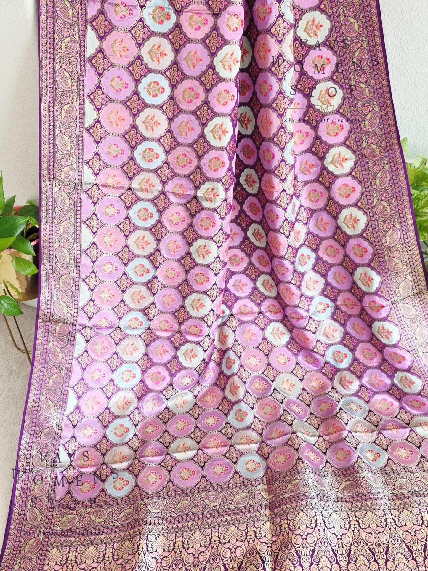 Premium Satin Banarasi Silk Saree | Contemporary Mashru Banarasi Crepe Silk | Stitched Blouse