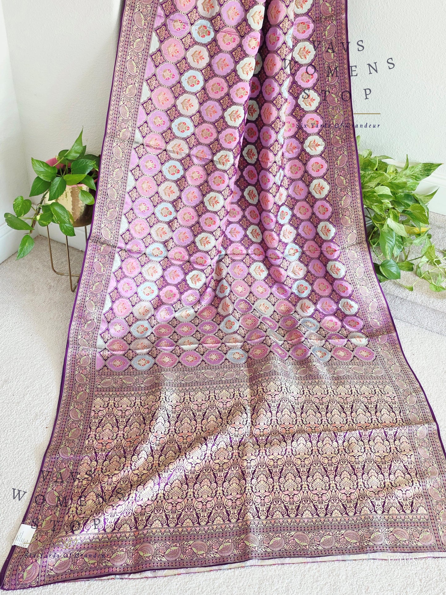 Premium Satin Banarasi Silk Saree | Contemporary Mashru Banarasi Crepe Silk | Stitched Blouse