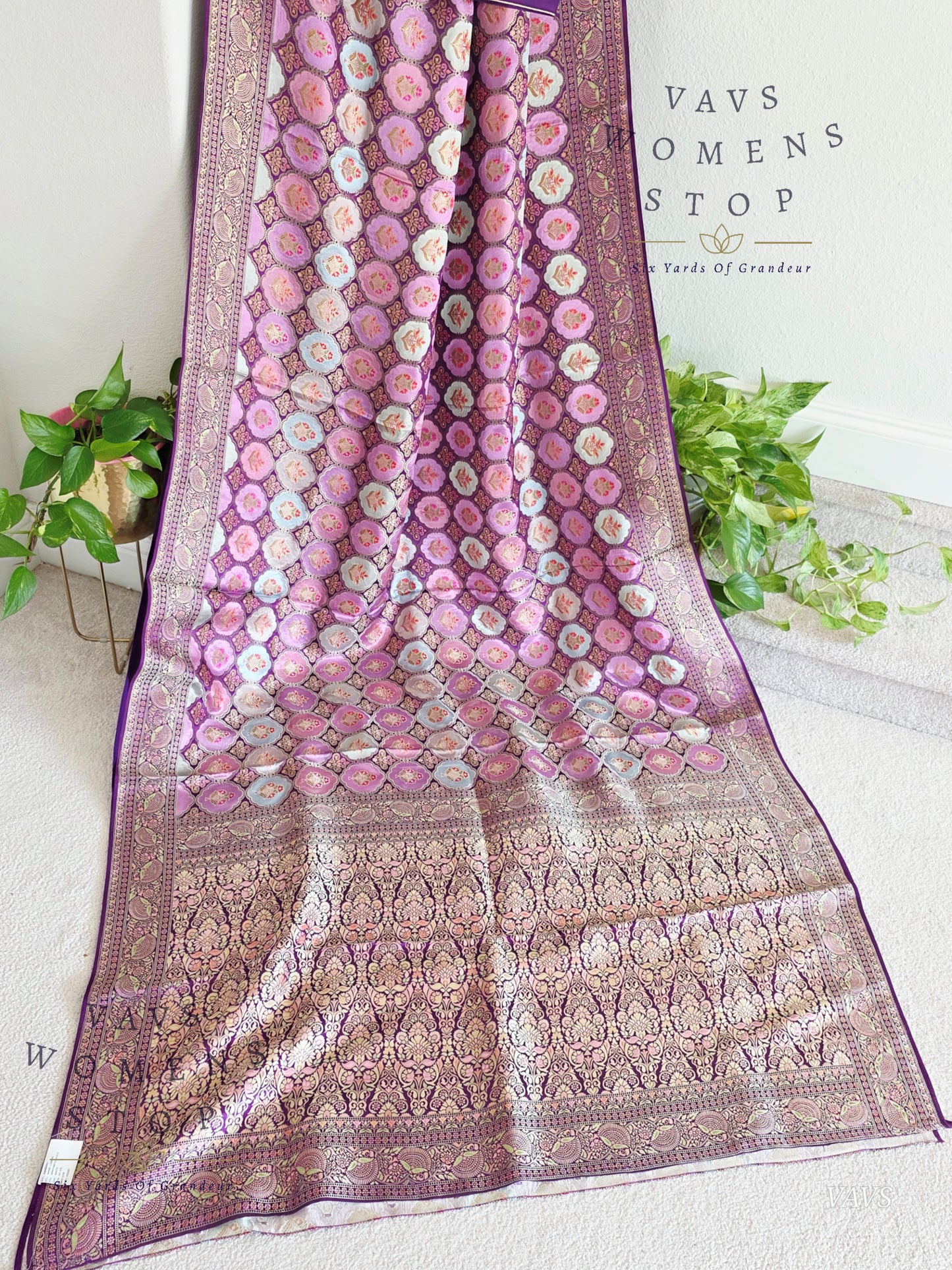 Premium Satin Banarasi Silk Saree | Contemporary Mashru Banarasi Crepe Silk | Stitched Blouse