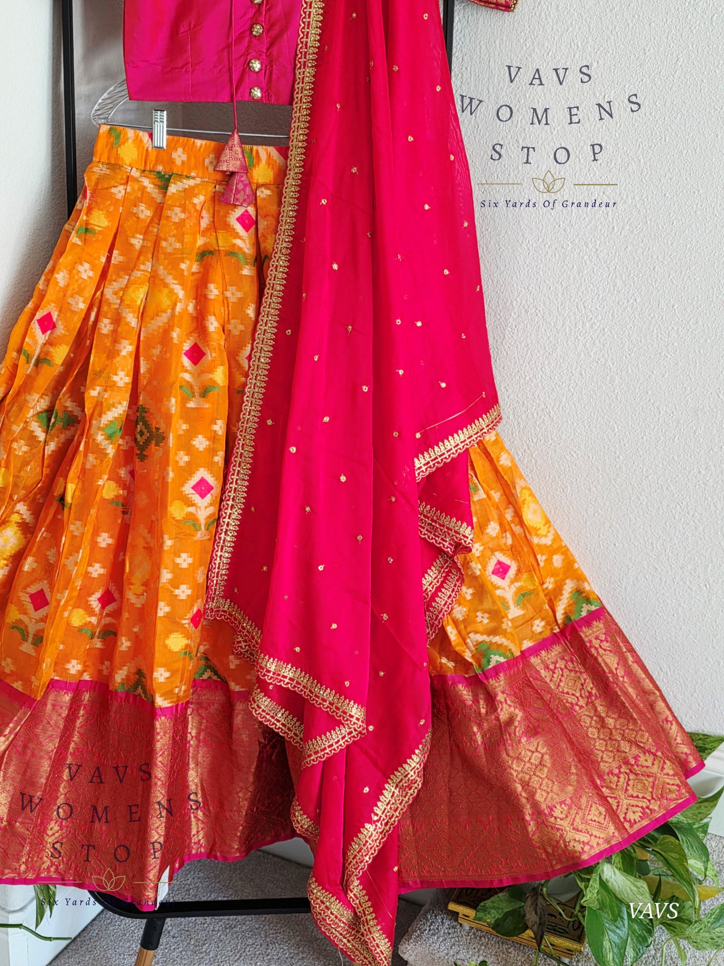 Soft Patola Warmsilk Half Saree Set