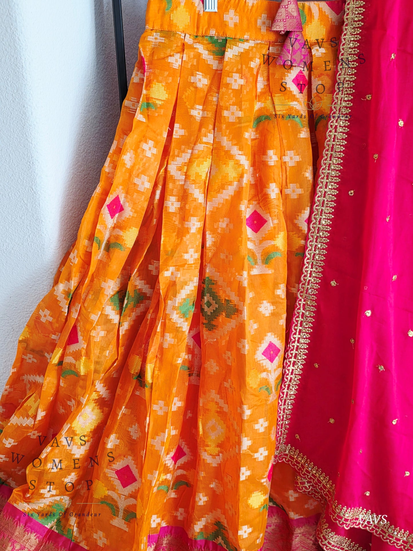 Soft Patola Warmsilk Half Saree Set