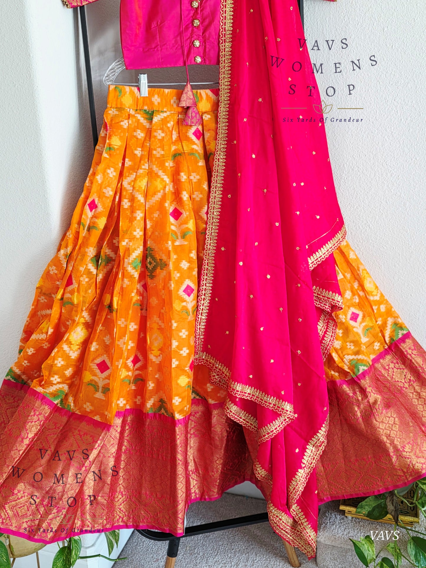 Soft Patola Warmsilk Half Saree Set