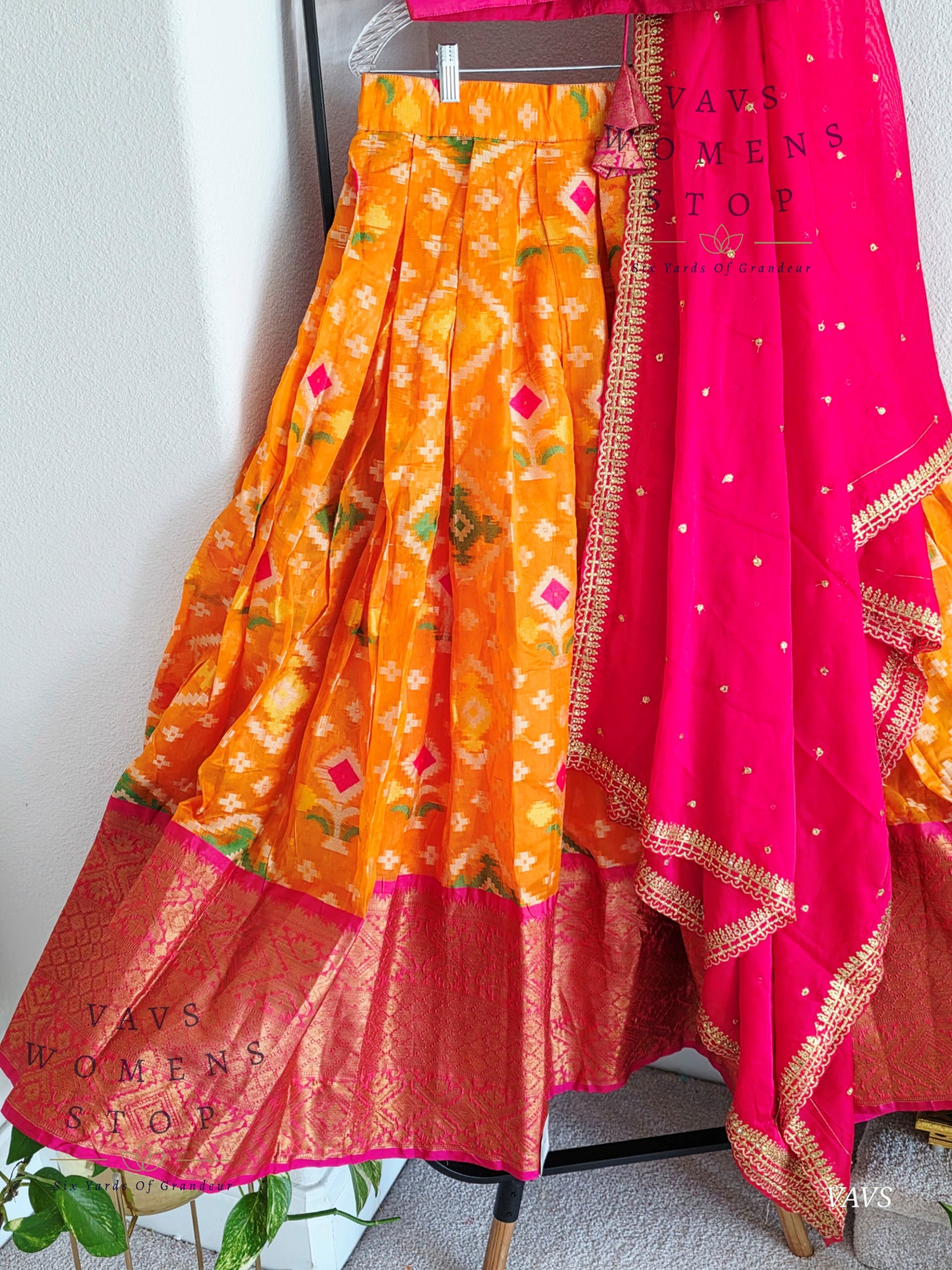 Soft Patola Warmsilk Half Saree Set