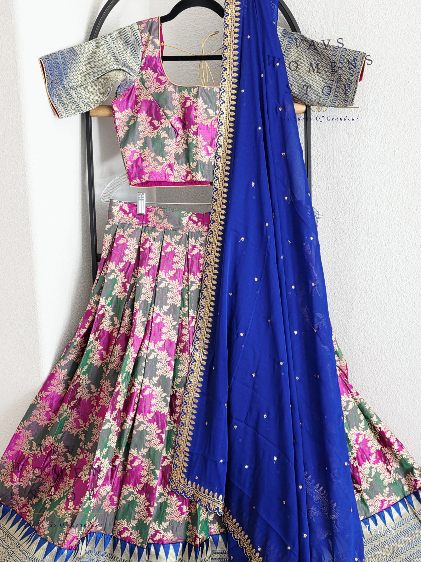 Satin Benarasi Lehenga / Half Saree Complete Set Blouse