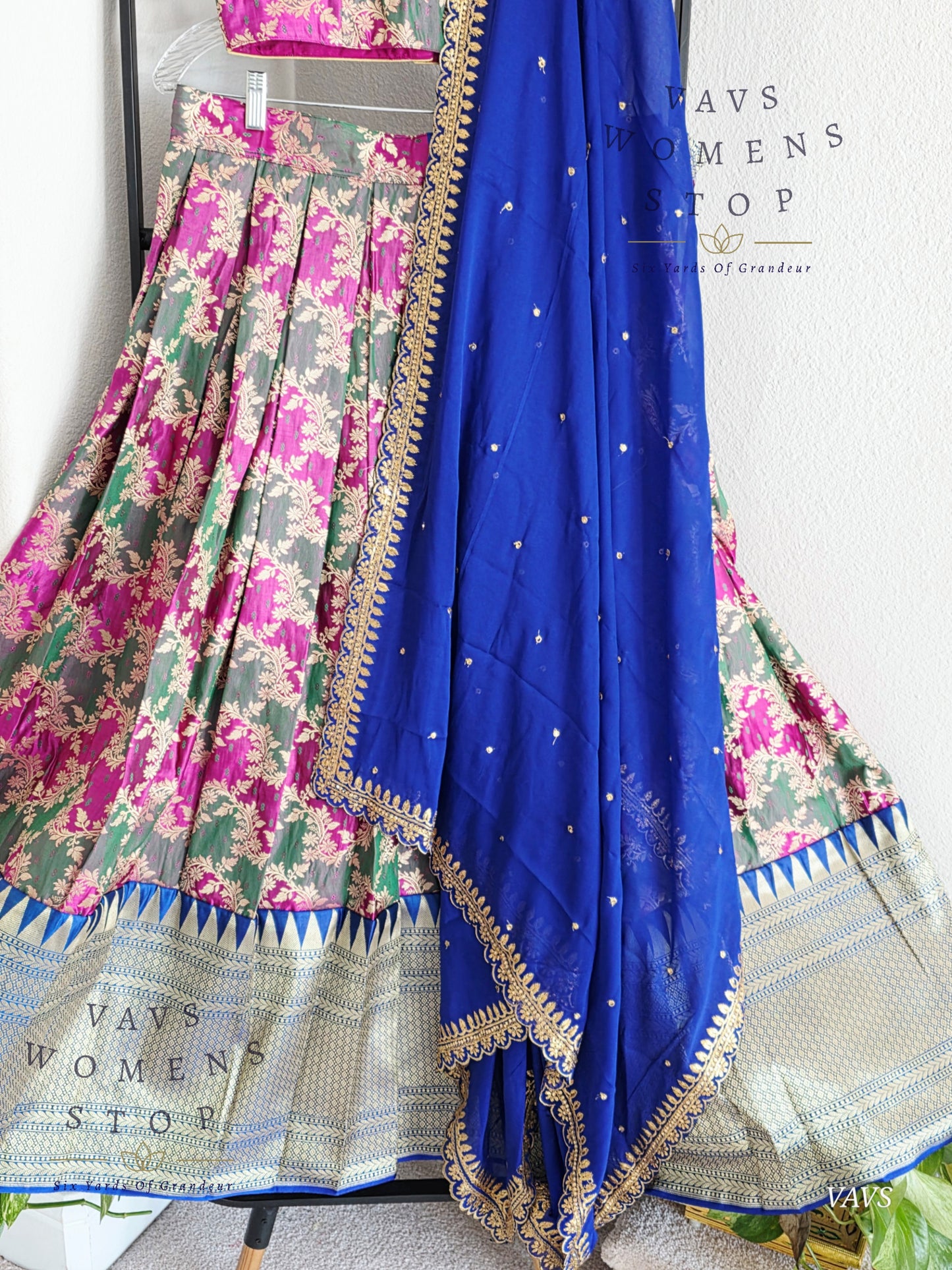 Satin Benarasi Lehenga / Half Saree Complete Set Blouse
