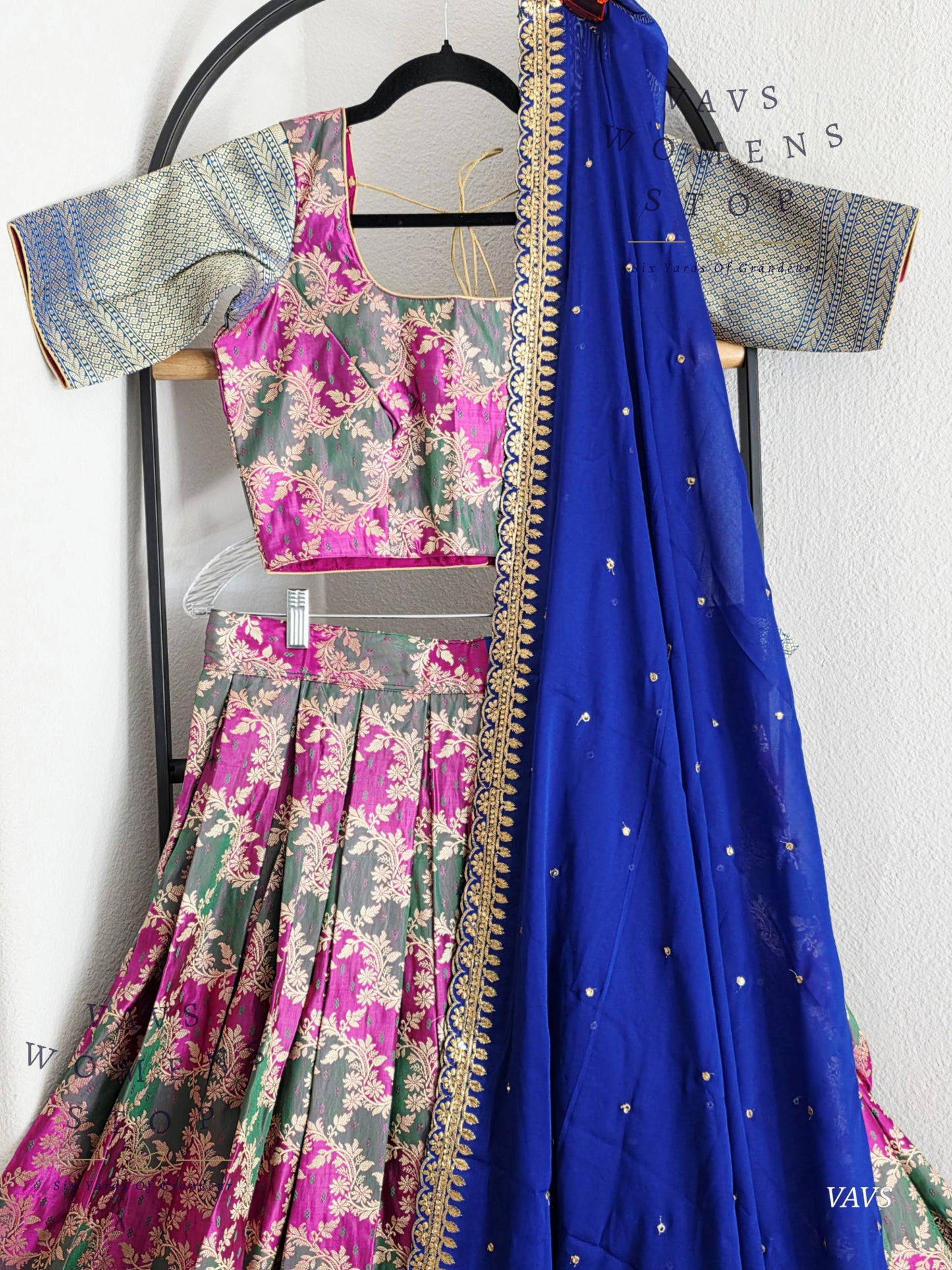 Satin Benarasi Lehenga / Half Saree Complete Set Blouse