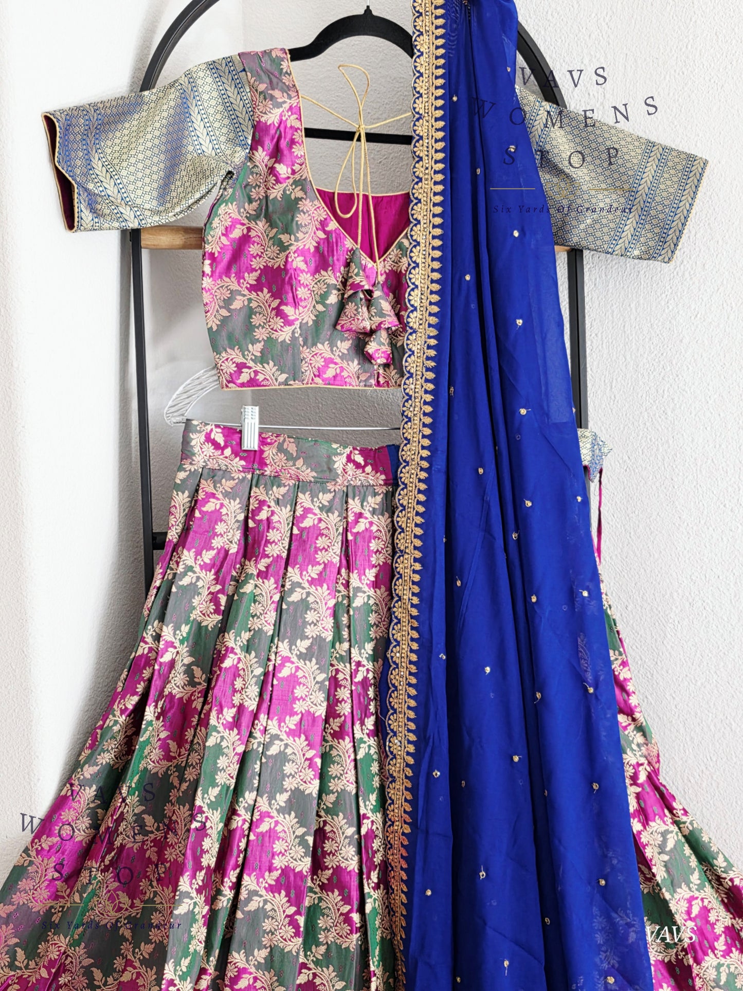 Satin Benarasi Lehenga / Half Saree Complete Set Blouse