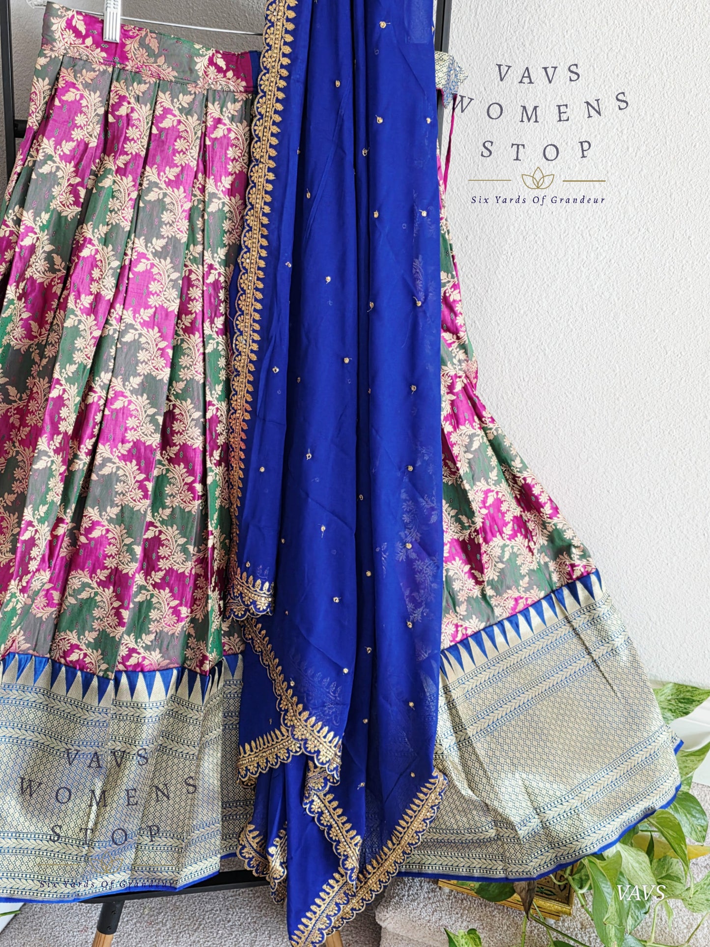 Satin Benarasi Lehenga / Half Saree Complete Set Blouse