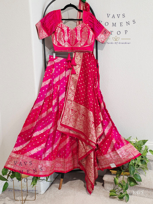 Soft Benarasi Silk Lehenga Set - Munga Silk Duppata