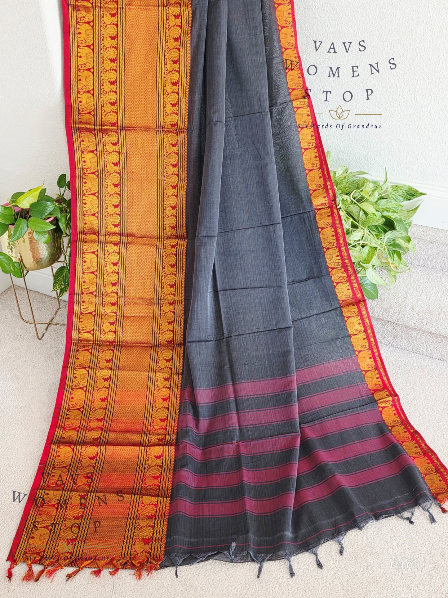 Soft Narayanpet Cotton Saree with Stitched Blouse