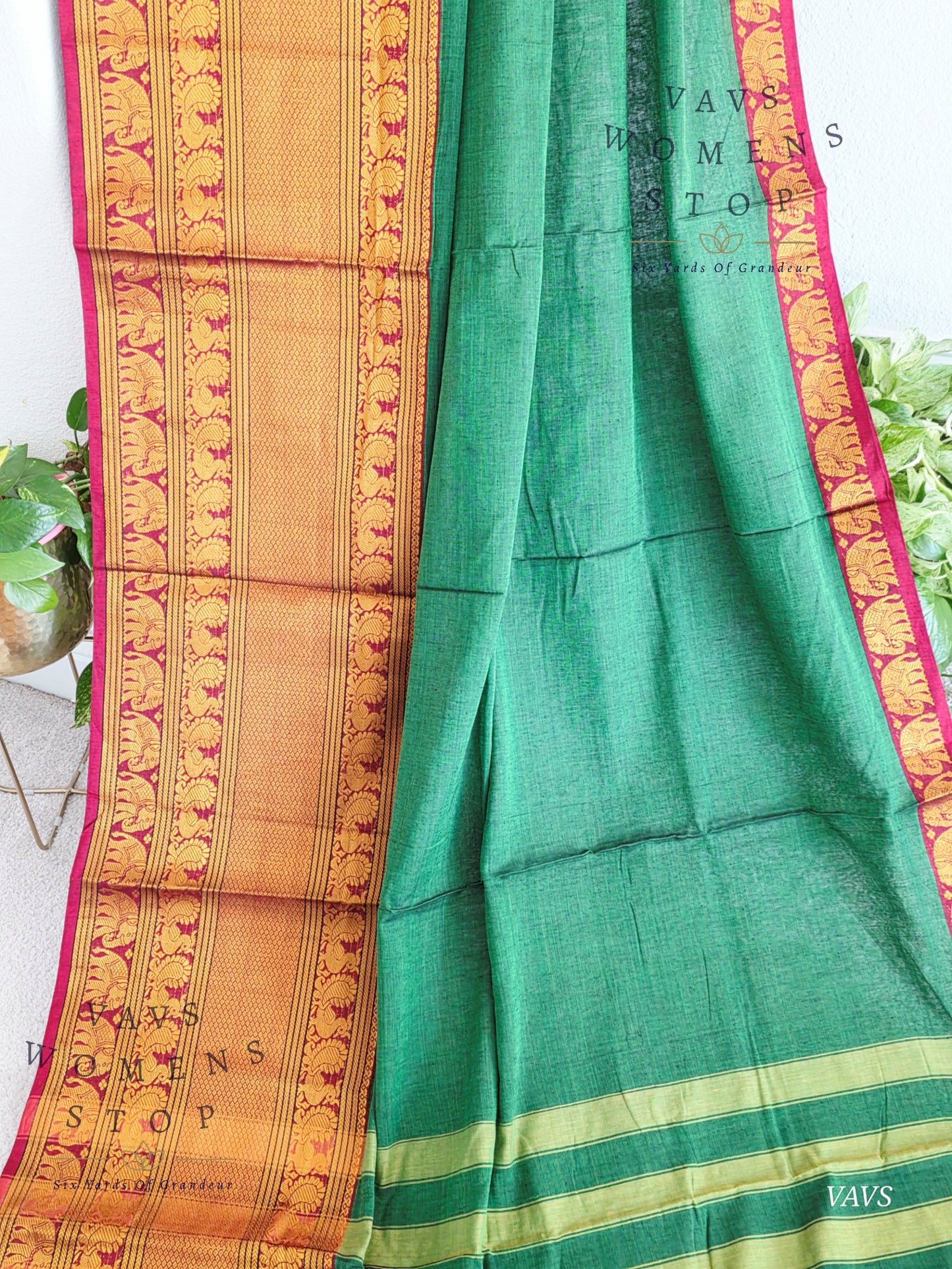 Soft Narayanpet Cotton Saree with Stitched Blouse
