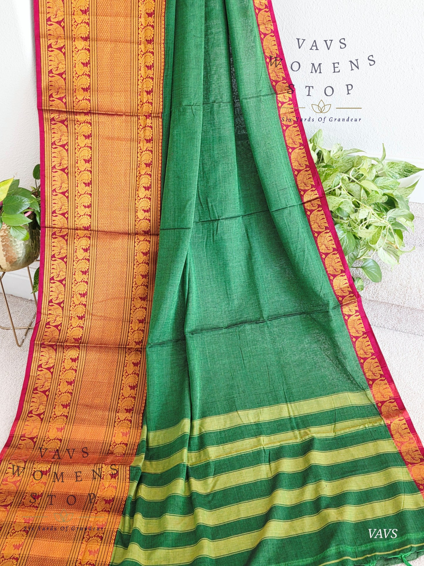 Soft Narayanpet Cotton Saree with Stitched Blouse