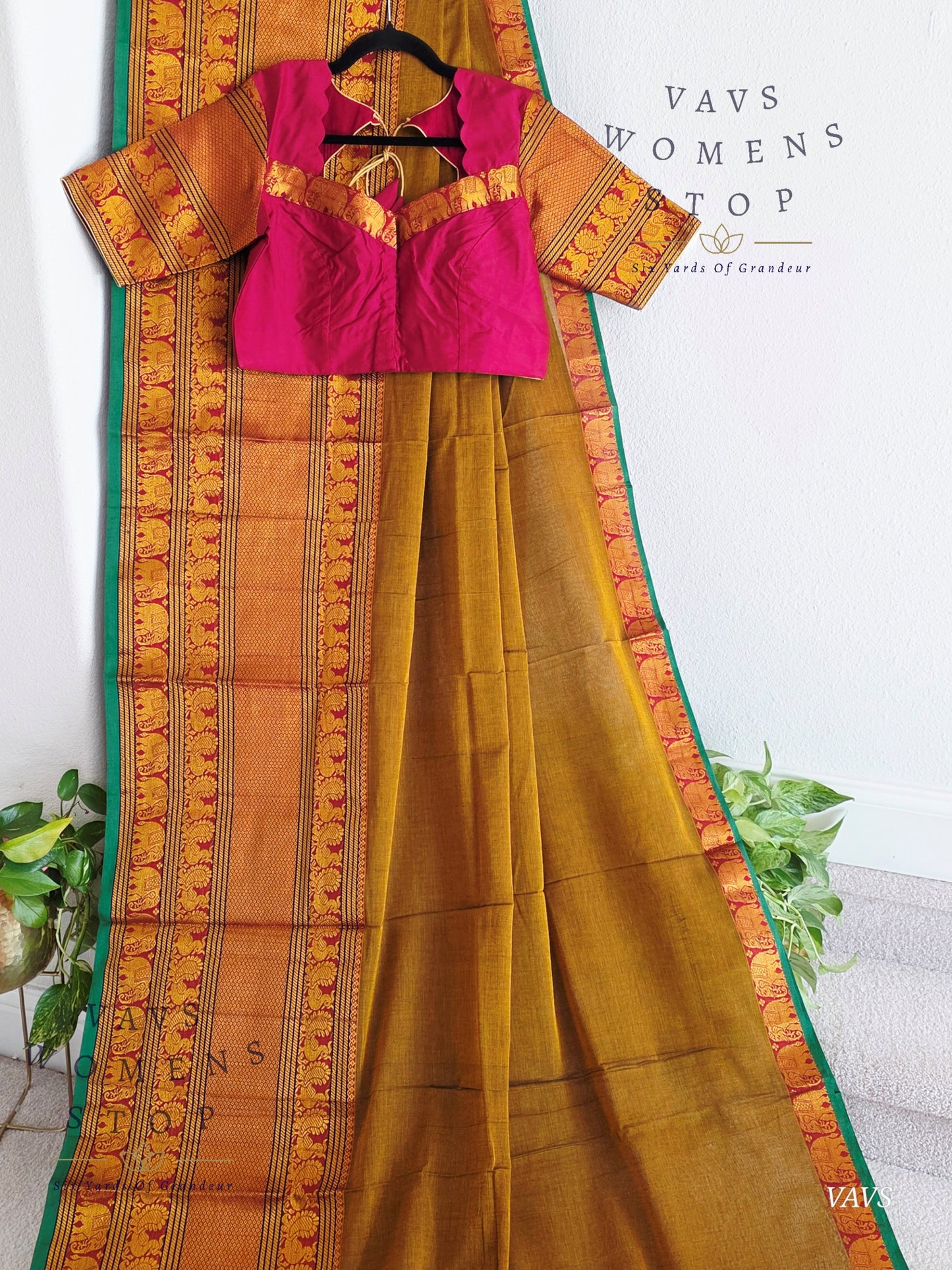 Soft Narayanpet Cotton Saree with Stitched Blouse