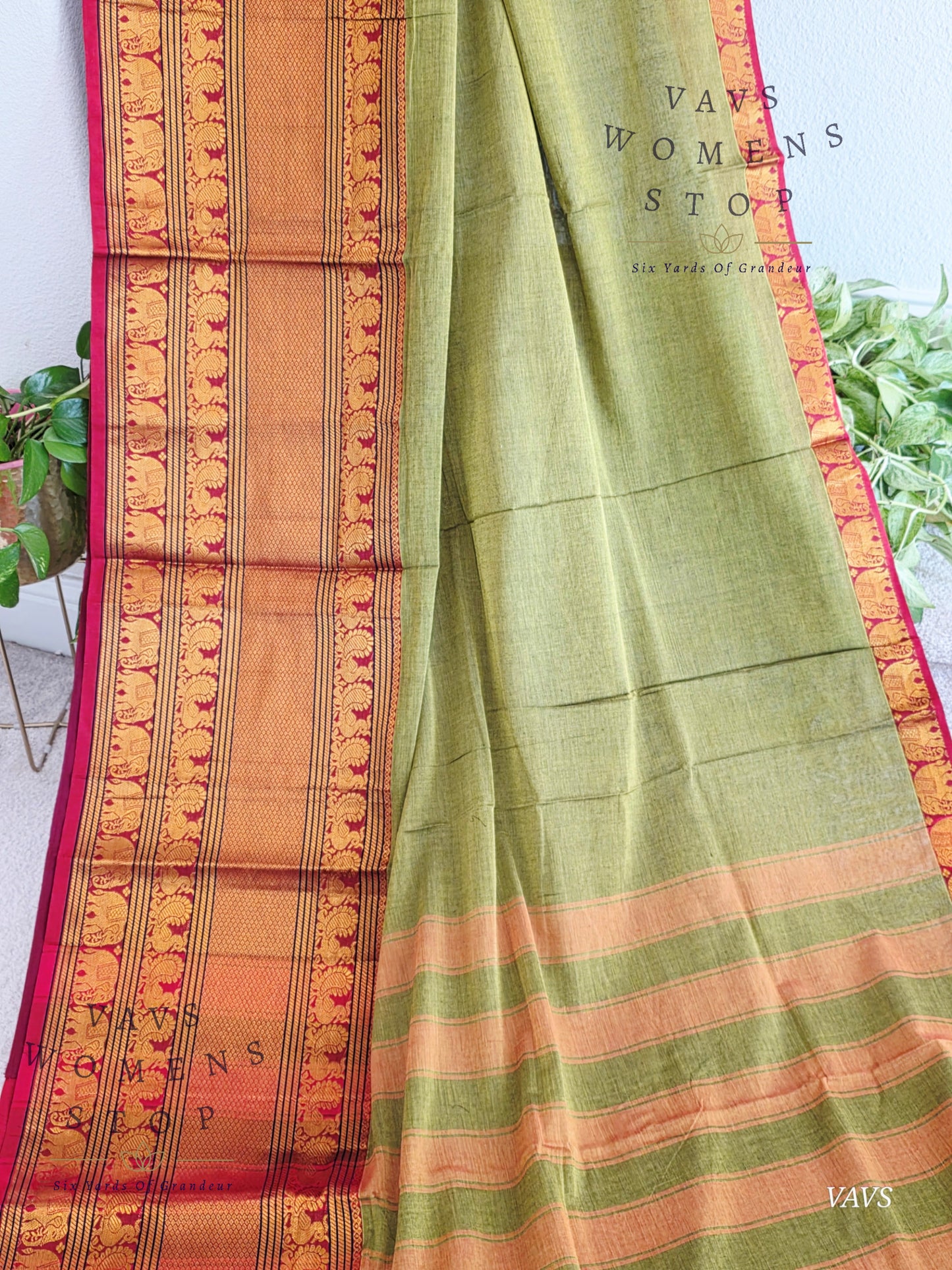 Soft Narayanpet Cotton Saree with Stitched Blouse