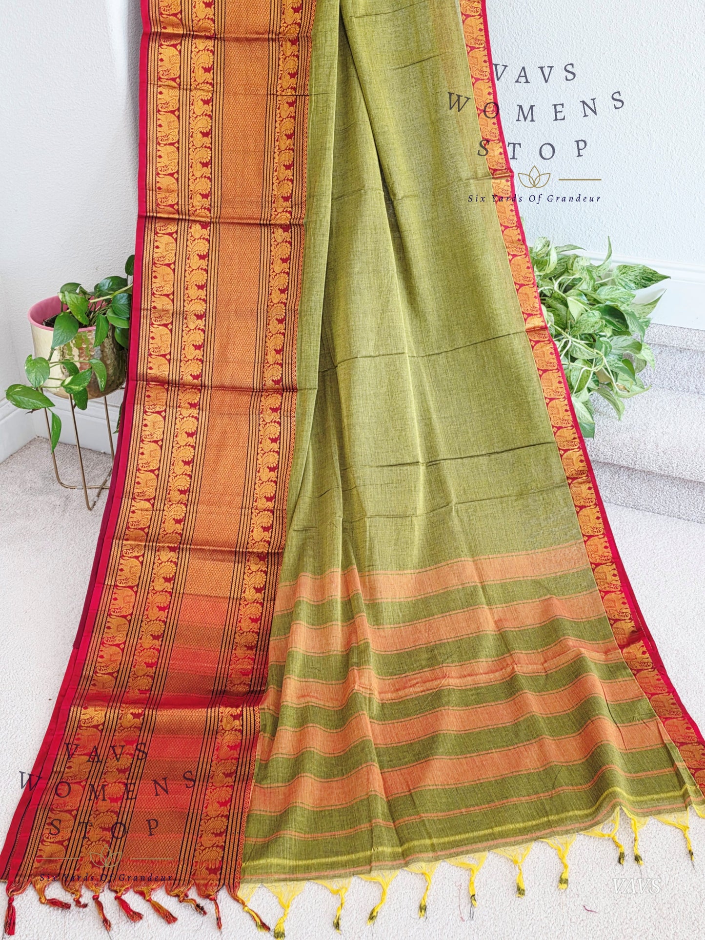 Soft Narayanpet Cotton Saree with Stitched Blouse