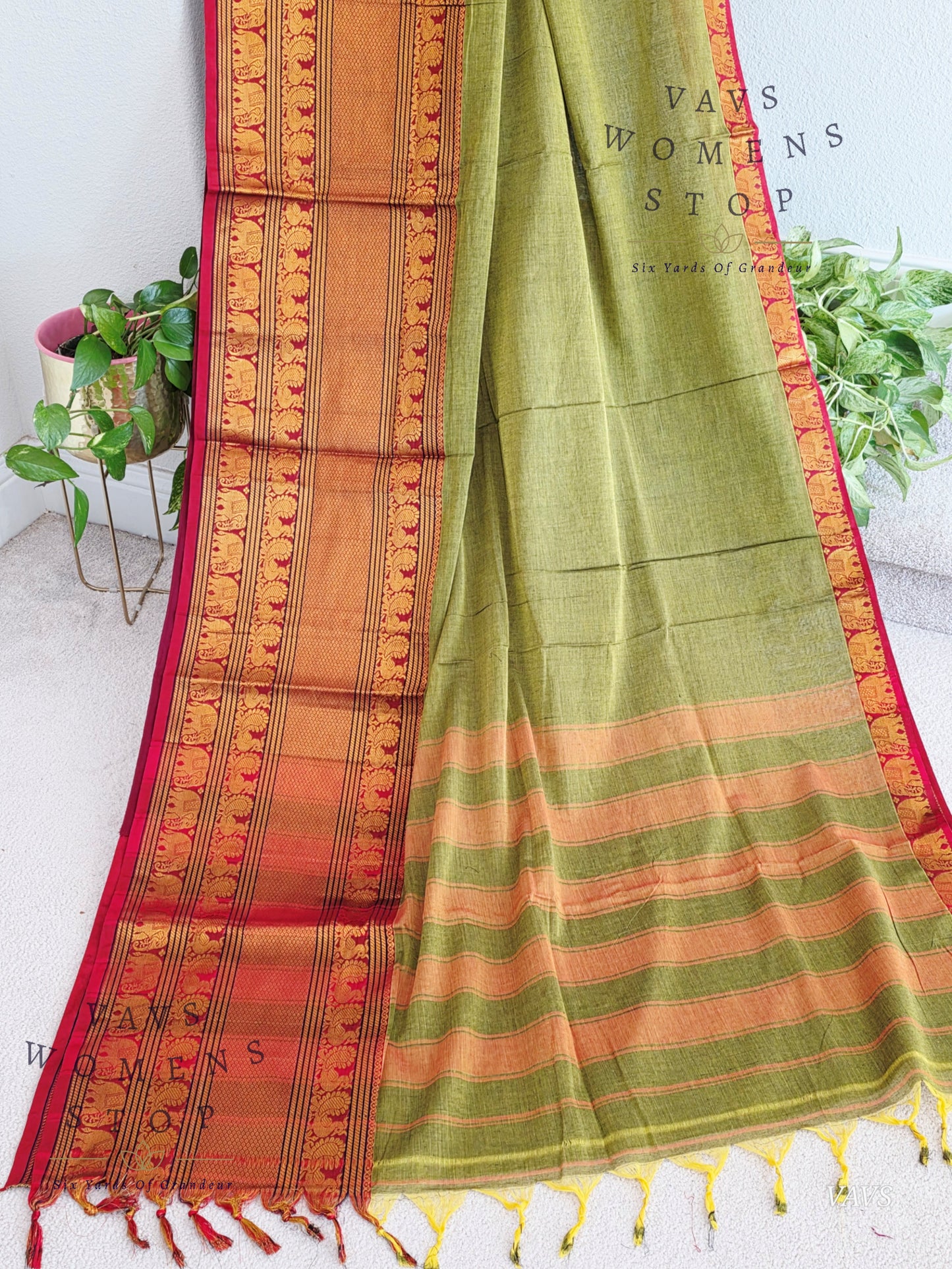 Soft Narayanpet Cotton Saree with Stitched Blouse